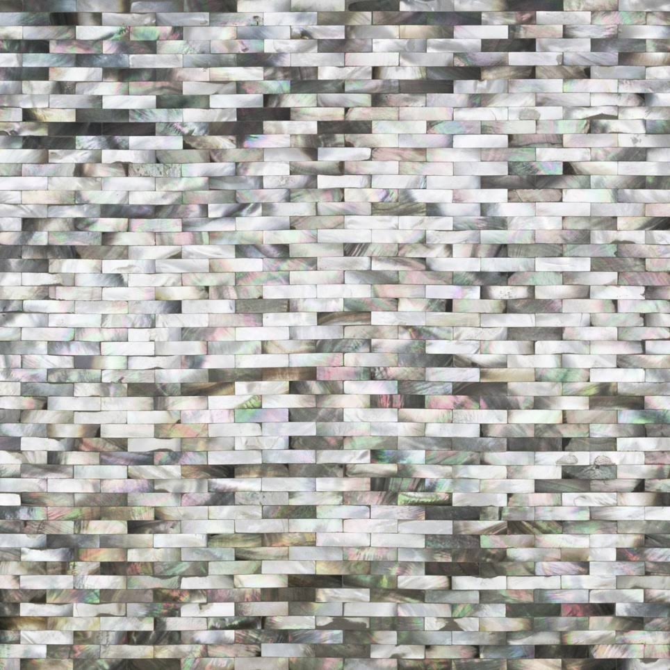 Ivy Hill Tile Sample - Lokahi Random Sized Seashell Splitface Tile Finish: Black/Gray/Pearl