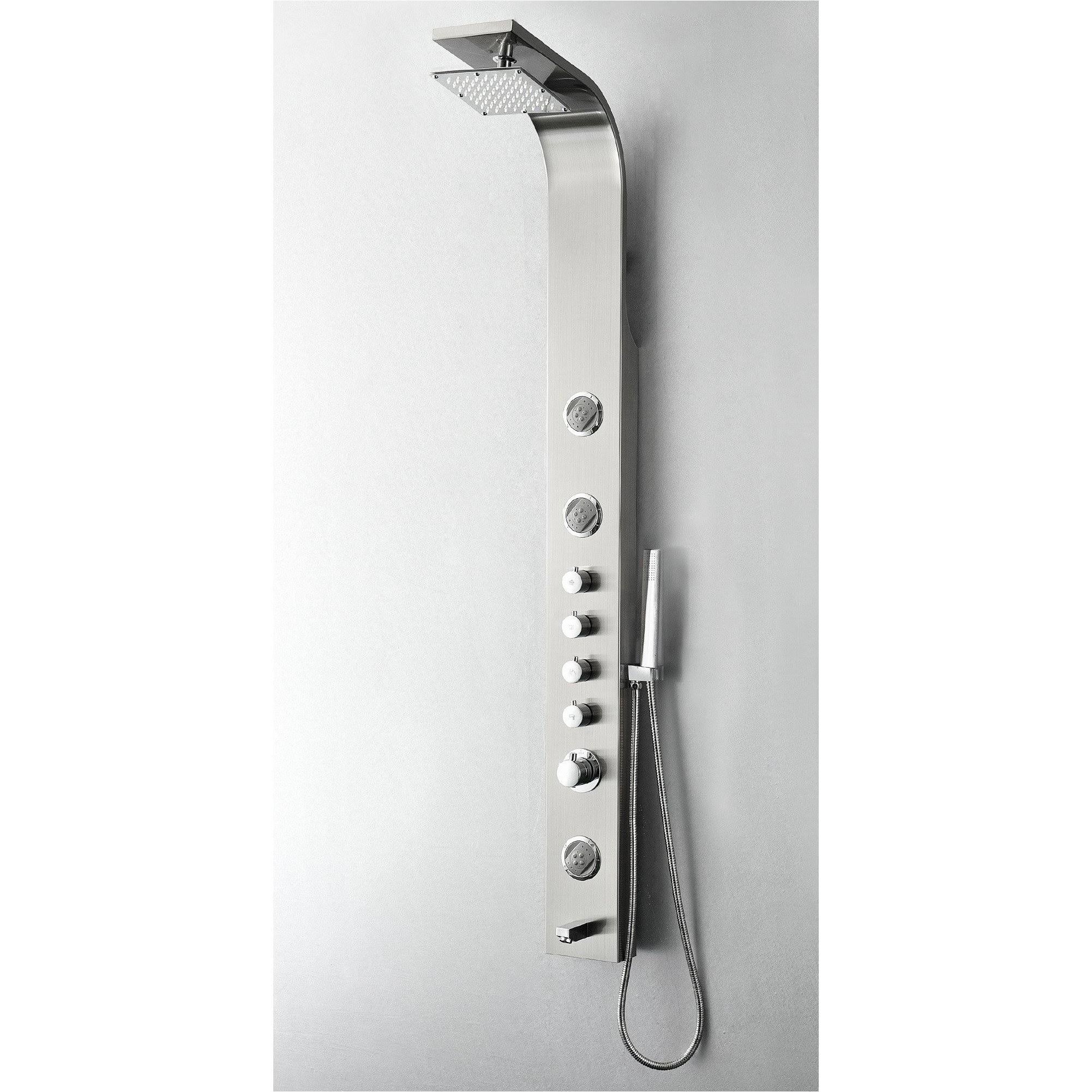 Fresca FSP8009BS Geona Stainless Steel (Brushed Silver) Thermostatic Shower Massage Panel