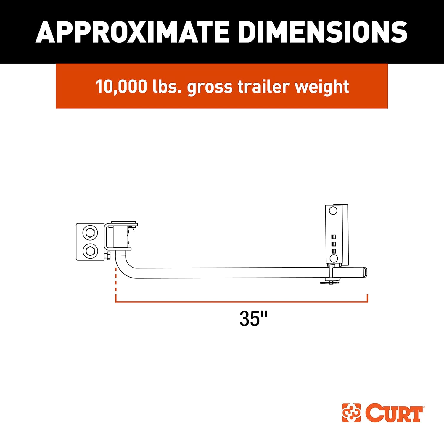CURT 17600 TruTrack 2P Weight Distribution Hitch with 2X Sway Control, Up to 10K (No Shank or Ball)