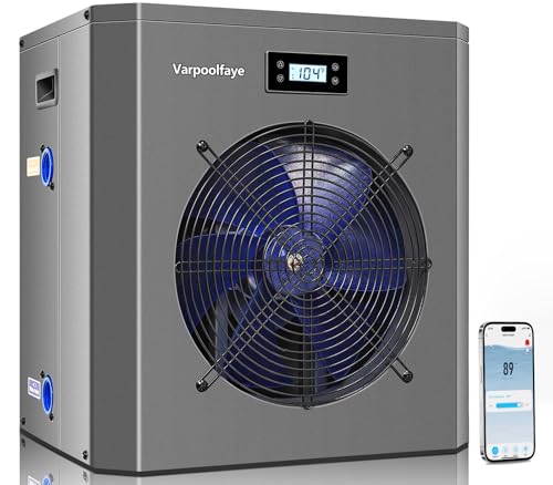 27000 BTU Above Ground Pool Heater Electric 7000 Gallon Swimming Pool Heater for Inground Pools Heating or Cooling WiFi Control Schedule 120V