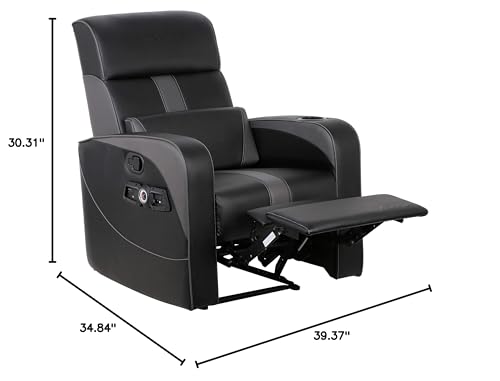 X Rocker Gamma Recliner Gaming Chair, 2.1 Bluetooth Audio System, Headrest Mounted Speakers, Built-in Footrest and Cupholder, 718001