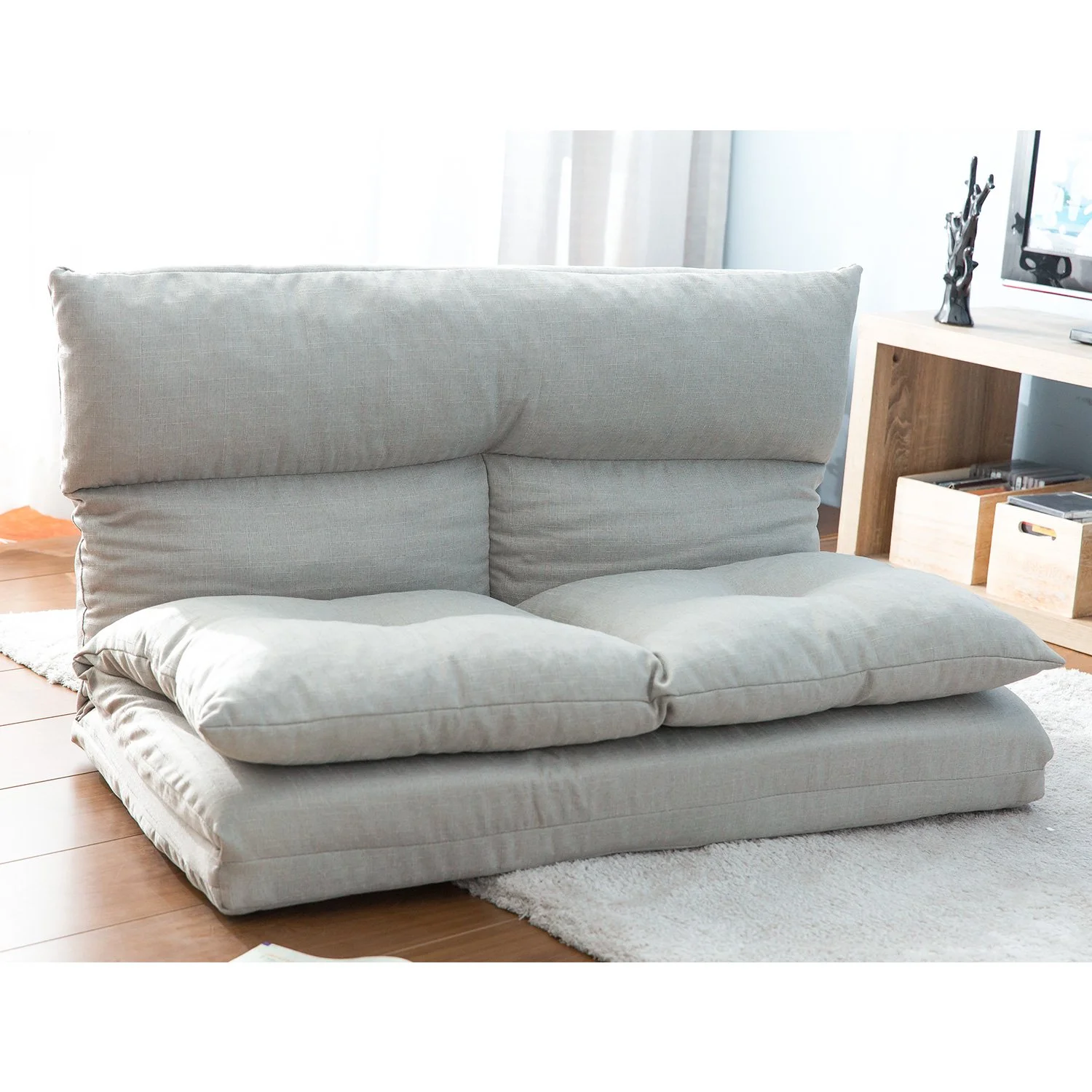 Ucloveria Adjustable Floor Sofa Bed, Foldable Lazy Couch Bed with Adjustable Backrest, Convertible Sofa Sleeper