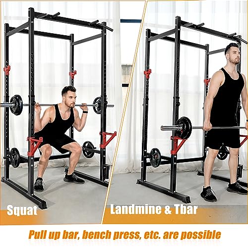 Bongkim Power Rack, Rack Cage for Weight Training, Adjustable Squat Stand Rack for Home Gym Equipment, Lifting Cage with 660lb Capacity