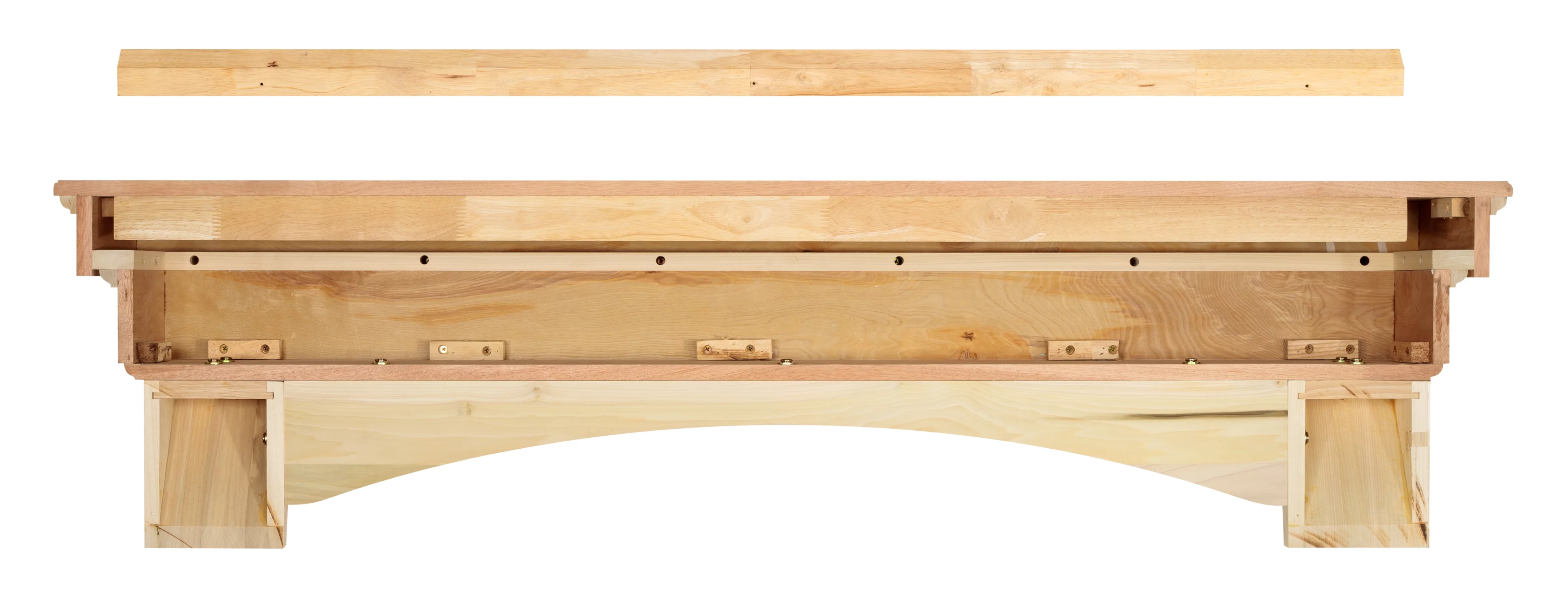 Pearl Mantels Auburn Versatile Premium Wood Mantel Shelf, Unfinished, Paint And Stain Grade, 48"L & 9.5"D, Hang Alone