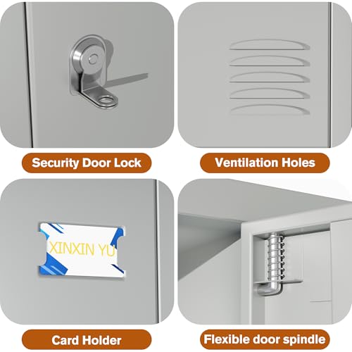 6 Door Metal Storage Locker 18 Hooks,Metal Locker for Employees with Lock for School Garage Office Gym Bedroom,Assembly Required