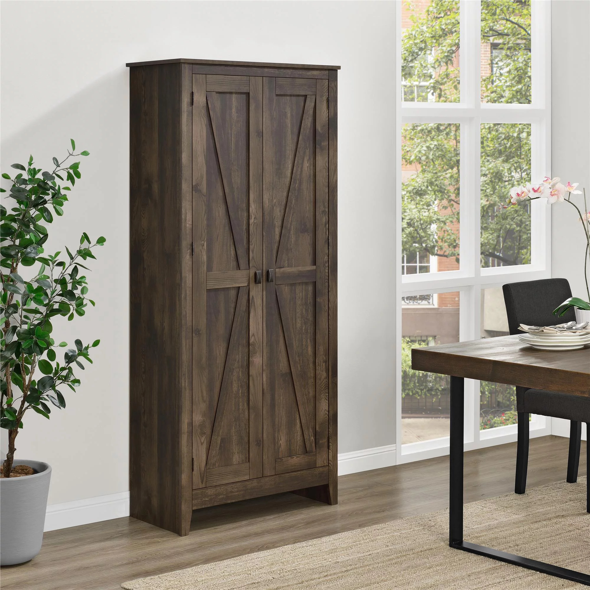 Ameriwood SystemBuild Farmington 31.5" Wide Storage Cabinet, Rustic