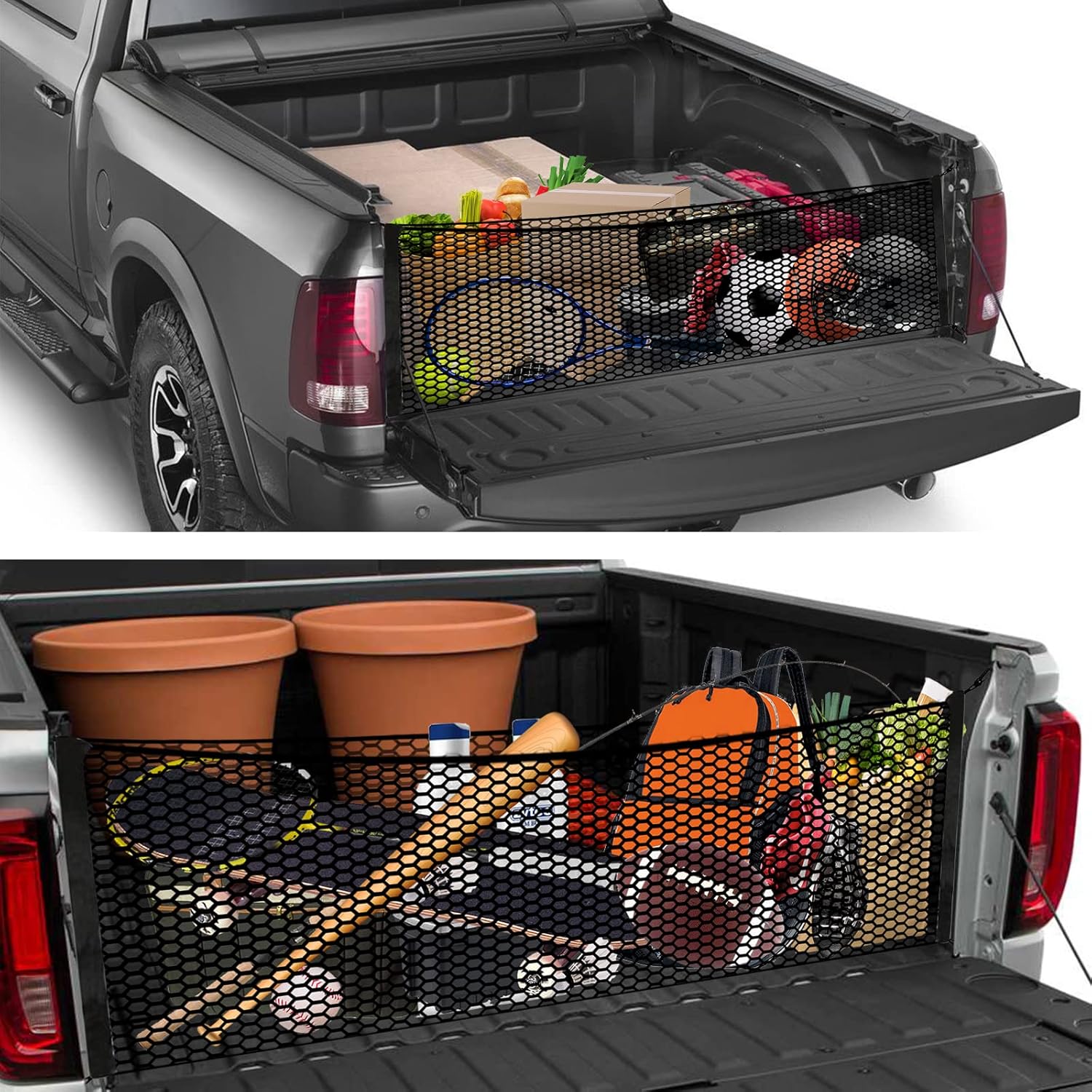 Double-Layer High Elastic Car Rear Cargo Net for SUV Car Trunk Net Organizer, Automotive Cargo Nets
