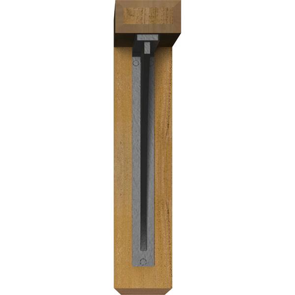 Ekena Millwork 4x22W x 16x22D x 19x22H Nevio Craftsman Ironcrest Rough Sawn BRACKET, Western Red Cedar (1 1/2x22W x 12x22D x 15x