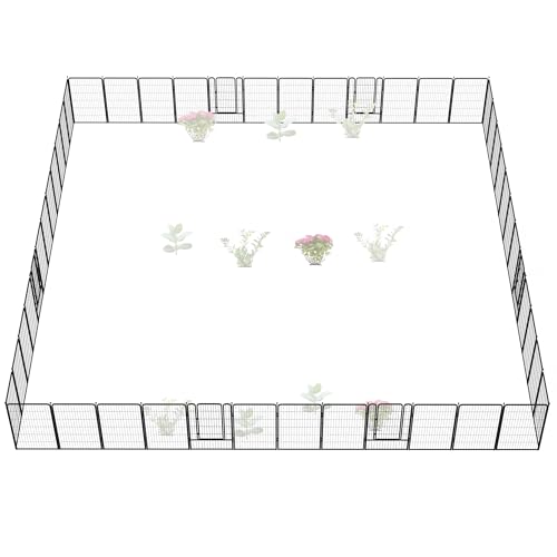 FXW Garden Fence 40in(H) x 36.0ft(L), 16 Panels Decorative Dog Fence Outdoor for The Yard – Heavy Duty Metal Animal Barrier for Dog and Rabbit