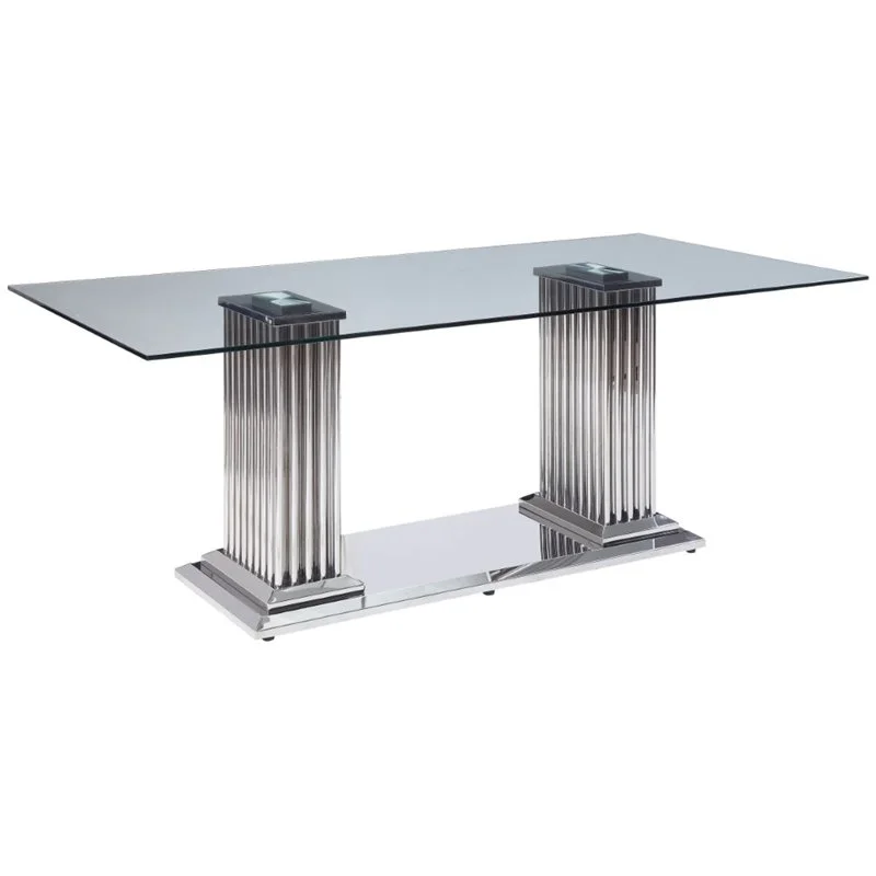 Home Square 5-Piece Set with Steel Dining Table & 4 Side Chairs in Black