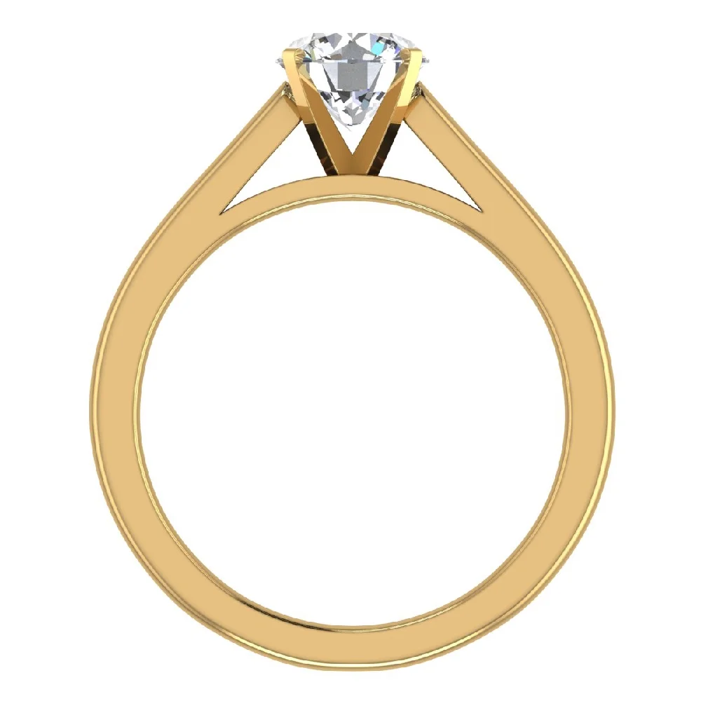 Diamond Engagement Ring For Women Round Solitaire GIA Certified 4-Prong 0.75 Carat 14K Gold (I,SI)