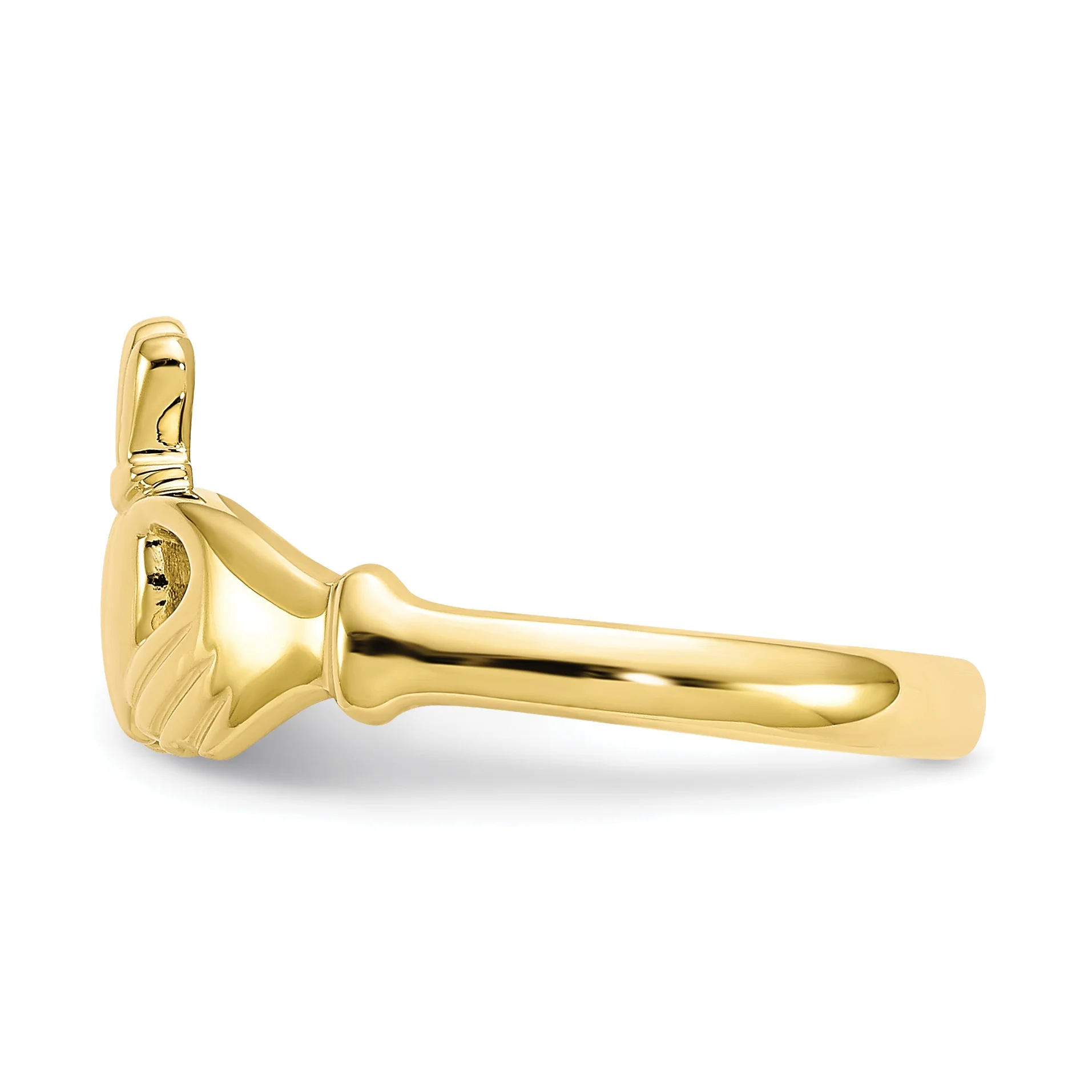Primal Gold 10 Karat Yellow Gold Polished 2mm Themed Claddagh Ring
