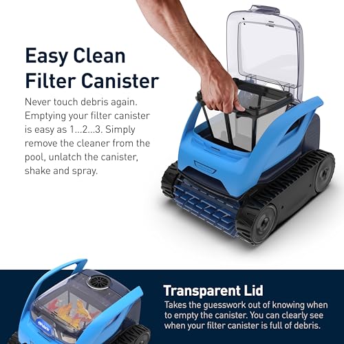 Polaris Pixel Compact Cordless Robotic Pool Cleaner for Above-Ground & In-Ground Pools up to 30ft, Long Lasting Battery