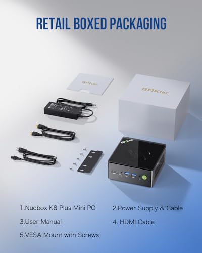 GMKtec M5 Plus Gaming Mini PC Ryzen 7 5825U (Upgraded 7430U/ 5700U), 32GB RAM 1TB SSD Dual NIC LAN 2.5GbE Desktop Computers Office Home