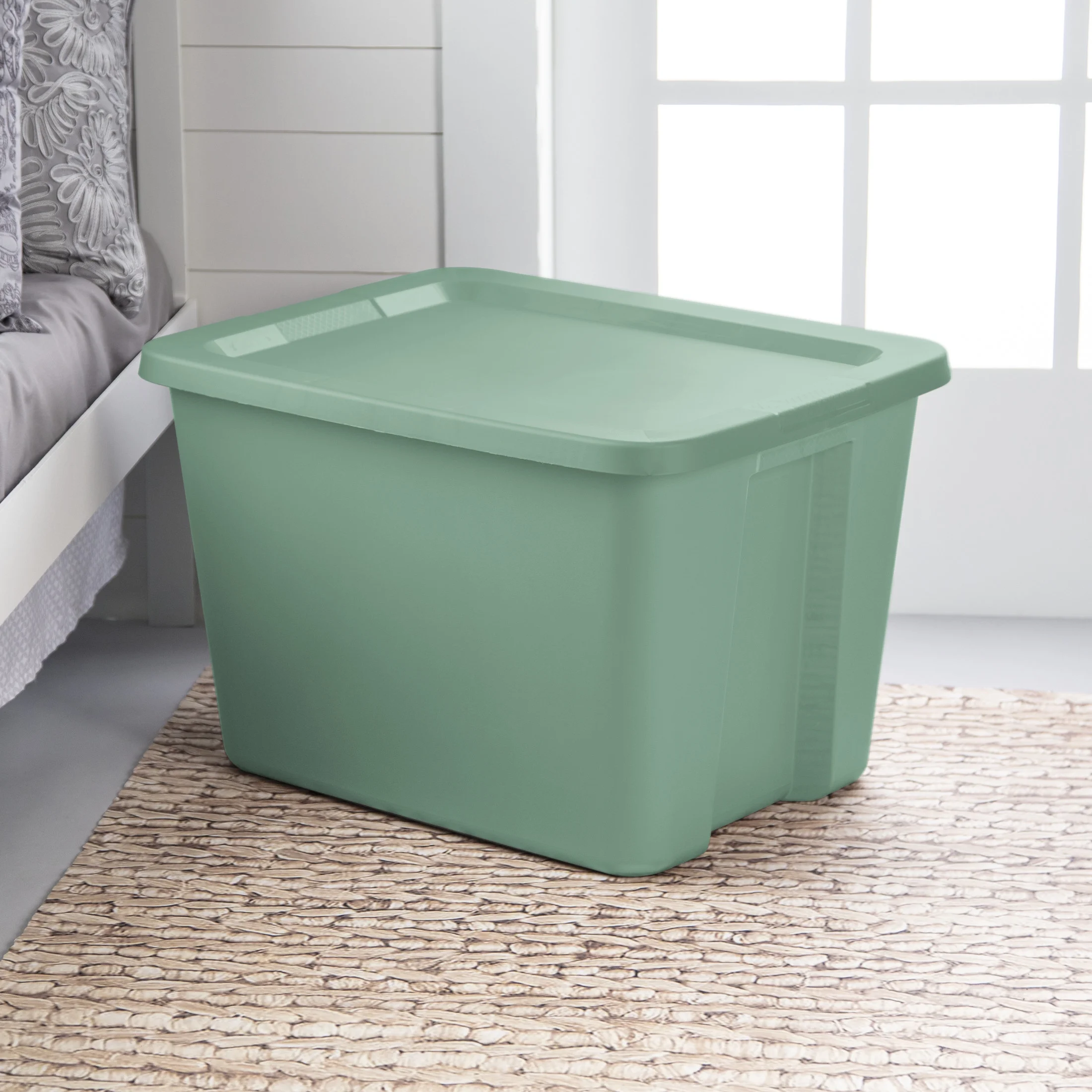 Sterilite 18 Gallon Tote Box Plastic, Gray, Set of 8