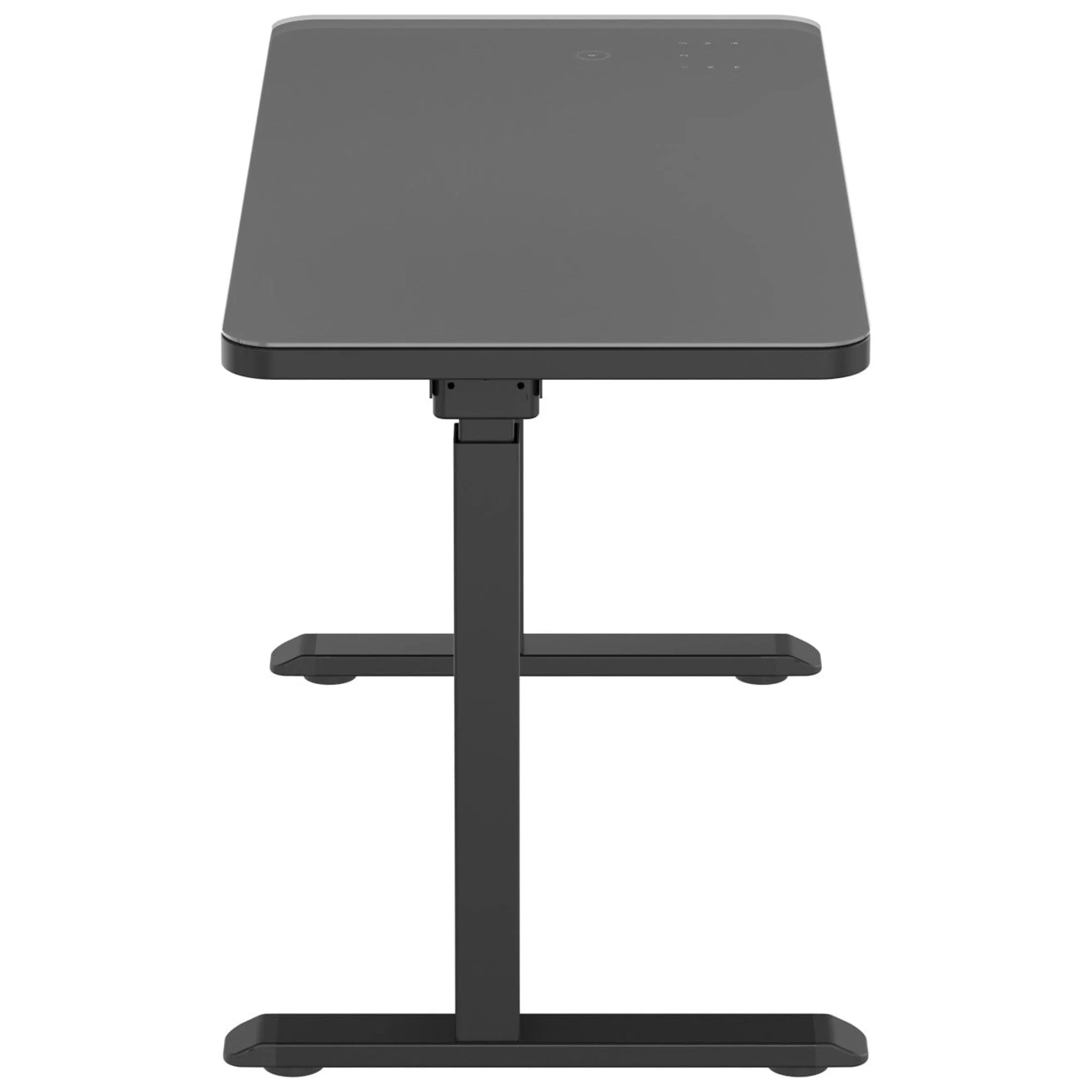 Glass tabletop standing desk - Black