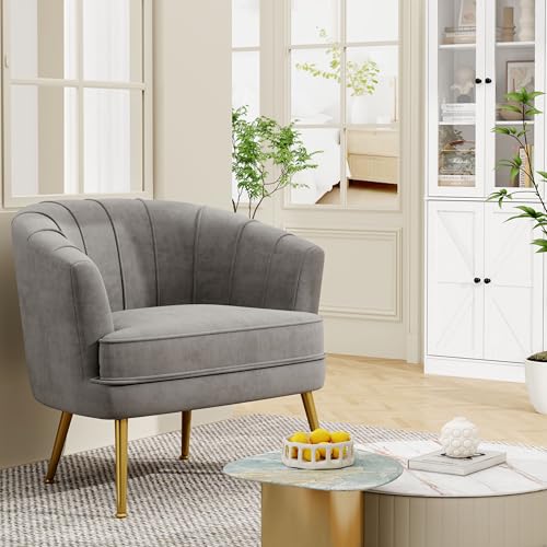 Andeworld Velvet Accent Chair, Upholstered Modern Single Sofa Side Chair