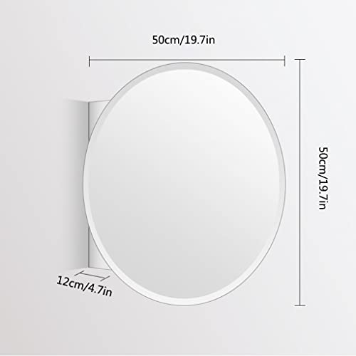 Round Bathroom Mirror Cabinet, Bathroom Wall Storage Cabinet Mirror Medicine Cabinet, Medicine Cabinets for Bathroom with Mirror