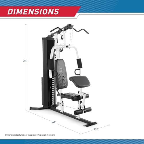 Marcy 150lb. Stack Home Gym with Pulley, Arm, and Leg Developer Multifunctional Workout Station for Weightlifting and Bodybuilding