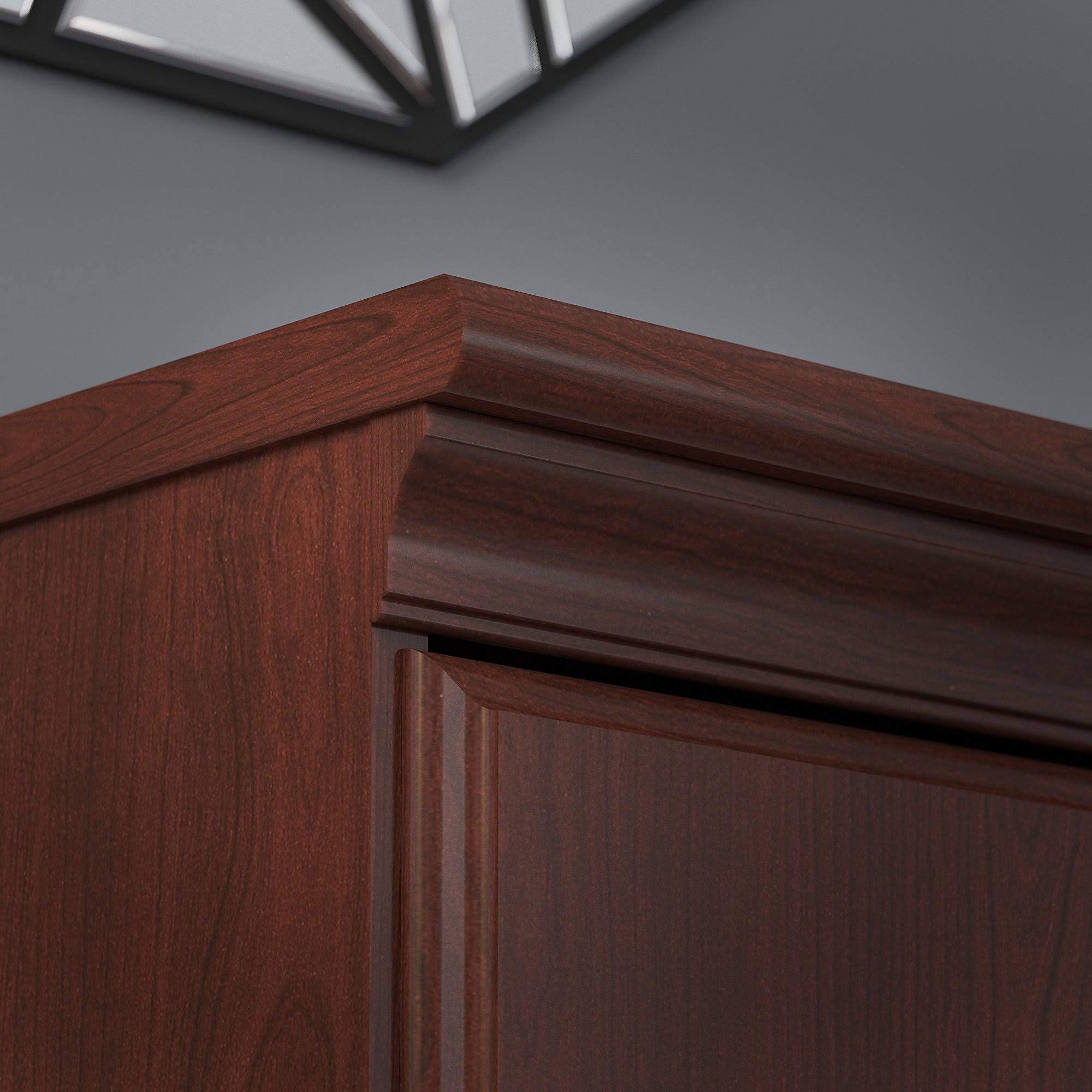 Bush Birmingham Lateral File Cabinet with Hutch in Harvest Cherry
