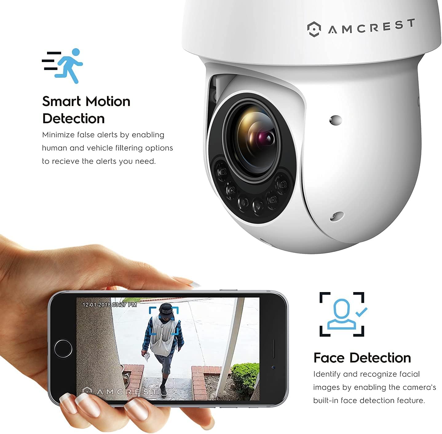 Amcrest 2MP Outdoor PTZ POE + IP Camera Pan Tilt Zoom (Optical 25x Motorized) ProHD POE+ Camera Security Speed Dome, CMOS Image Sensor