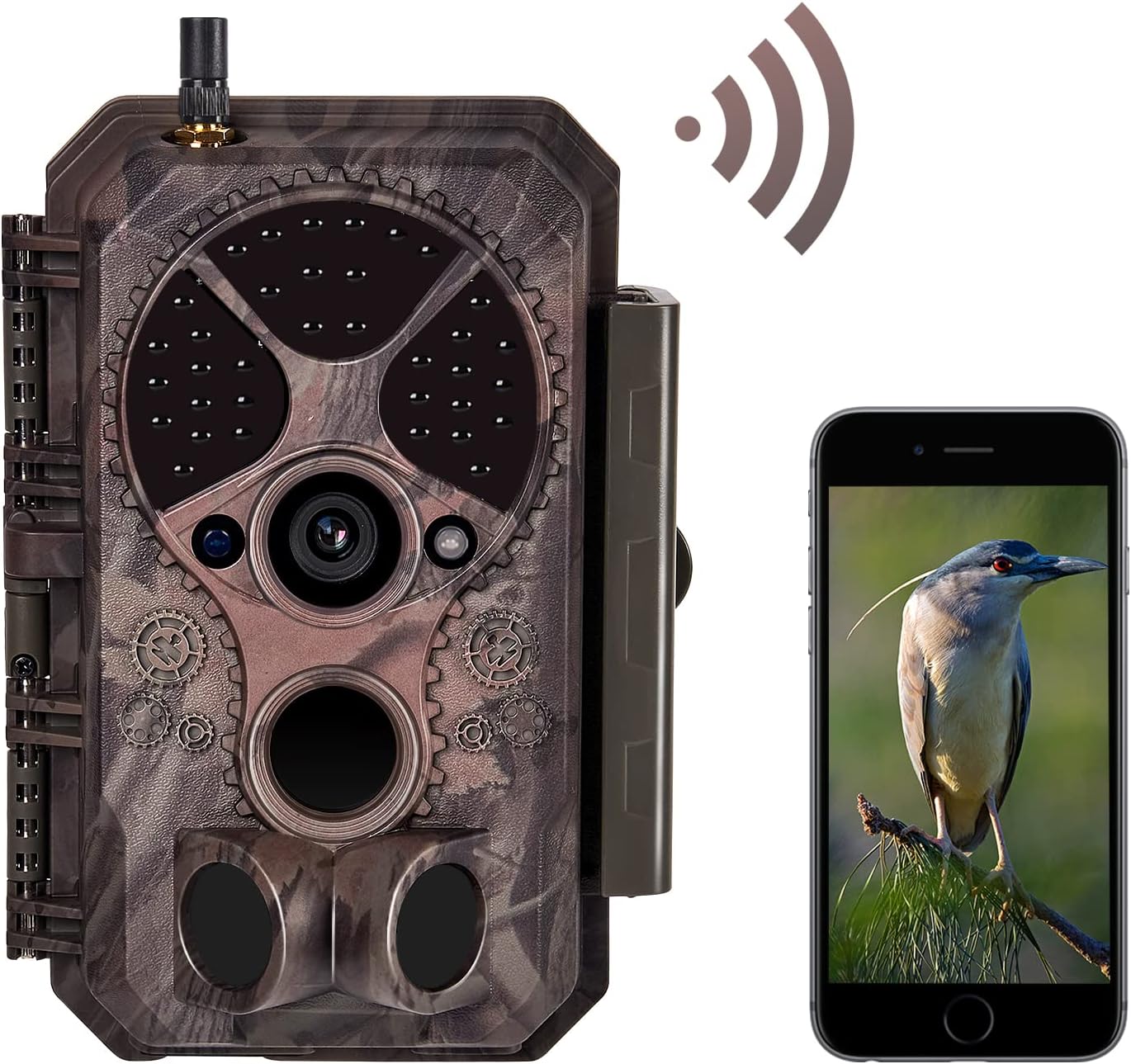 Wireless WiFi Game Trail Camera & Wildlife Deer Hunting Security Camera 32MP Picture 1296P Video Motion Activated Night Vision 100ft Black Flash