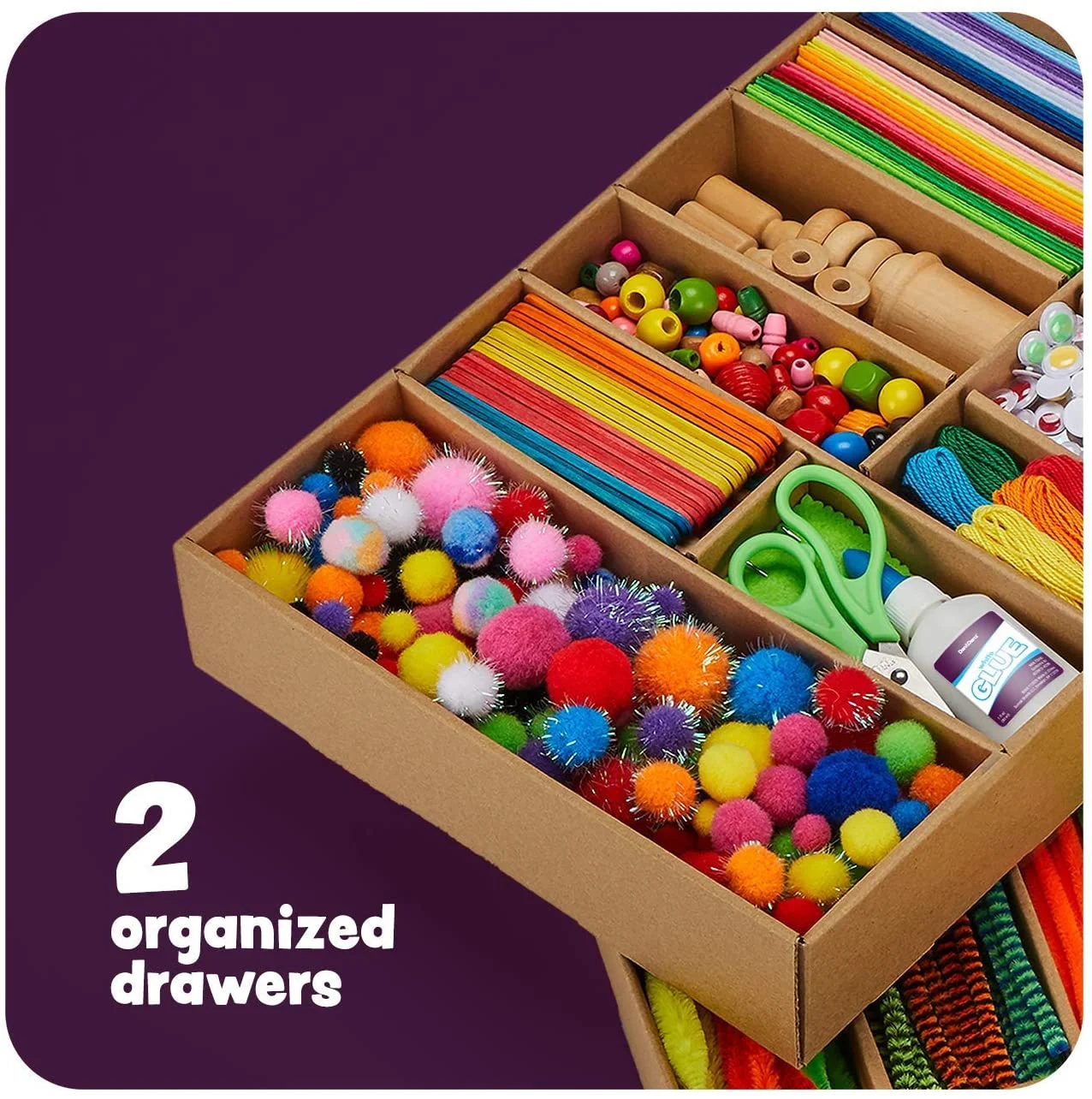Arts and Crafts Vault 1000 Plus Piece Craft Kit Library in a Box for Kids Ages 4 5 6 7 8 9 10 11 & 12 Year Old Girls & Boys
