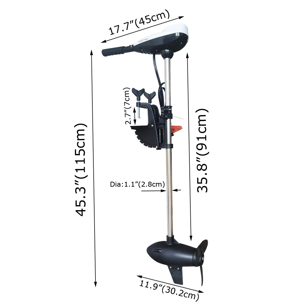 Techtongda 240lbs Thrust Electric Outboard Motor Outboard Engine Saltwater Electric Trolling Motor 24V