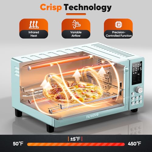 Nuwave Bravo Pro Smart 21QT Toaster Oven Air Fryer Combo, Convection Oven Countertop, 10 functions all in 1, with even & quick crisp technology