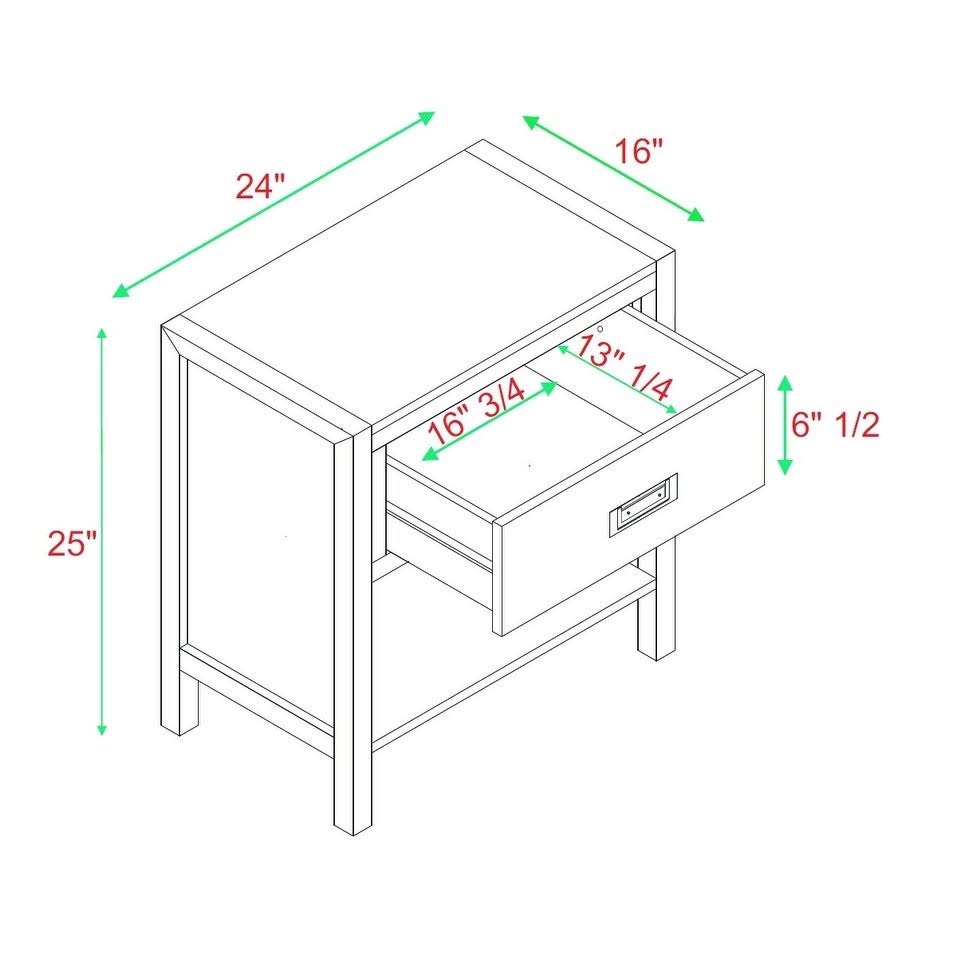 Carson Carrington Modern 1-Drawer Nightstand - Walnut