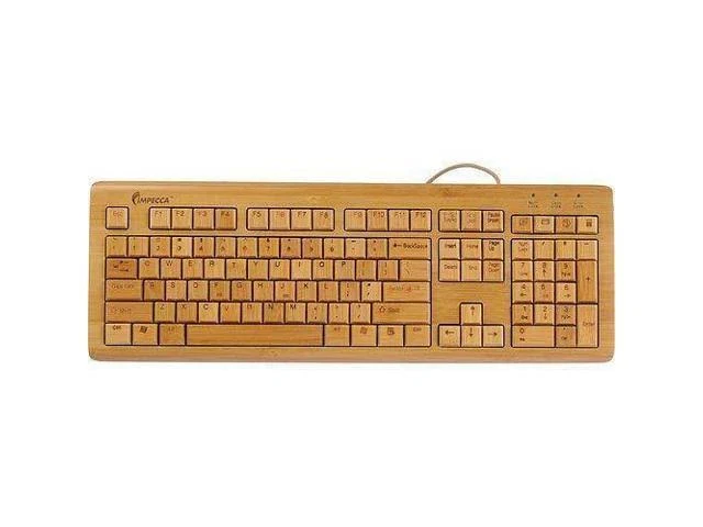 Impecca Bamboo Custom Carved Designer USB Keyboard
