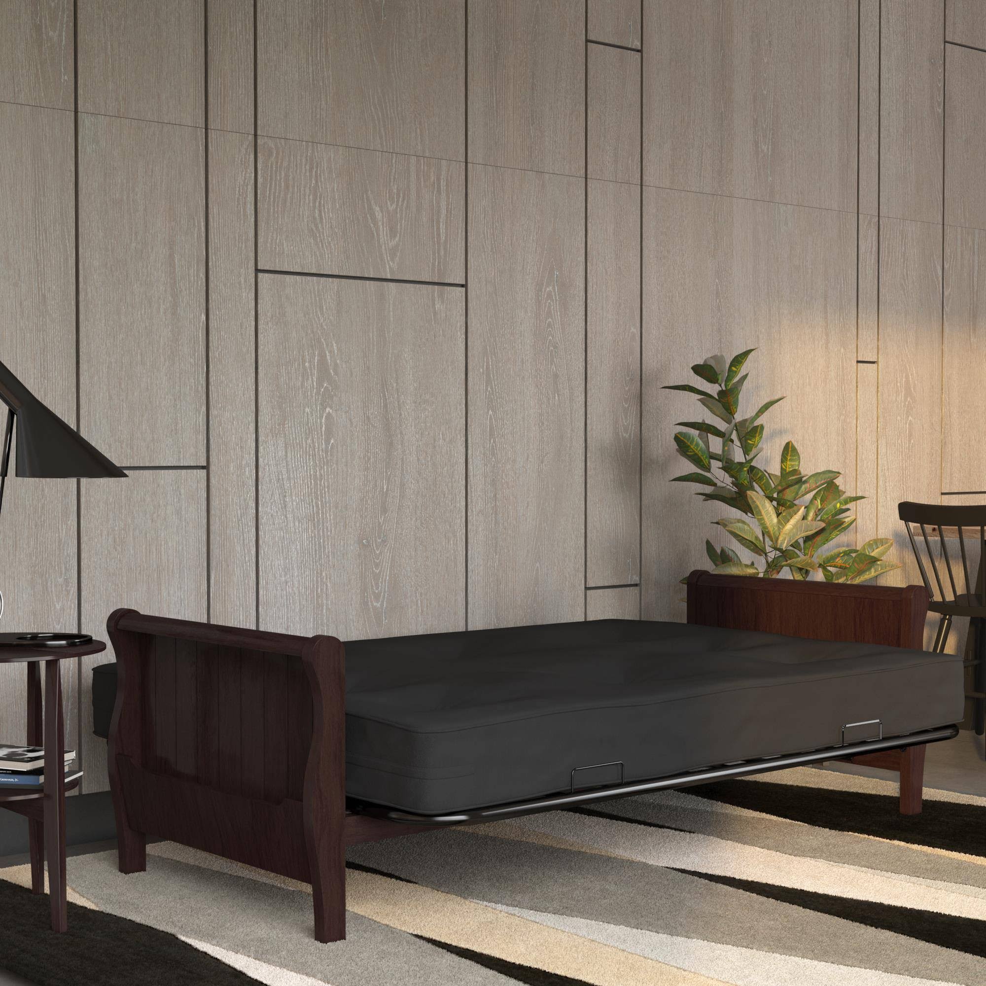 Full 8x22 Polyester Futon Mattress Gray - Room u0026 Joy