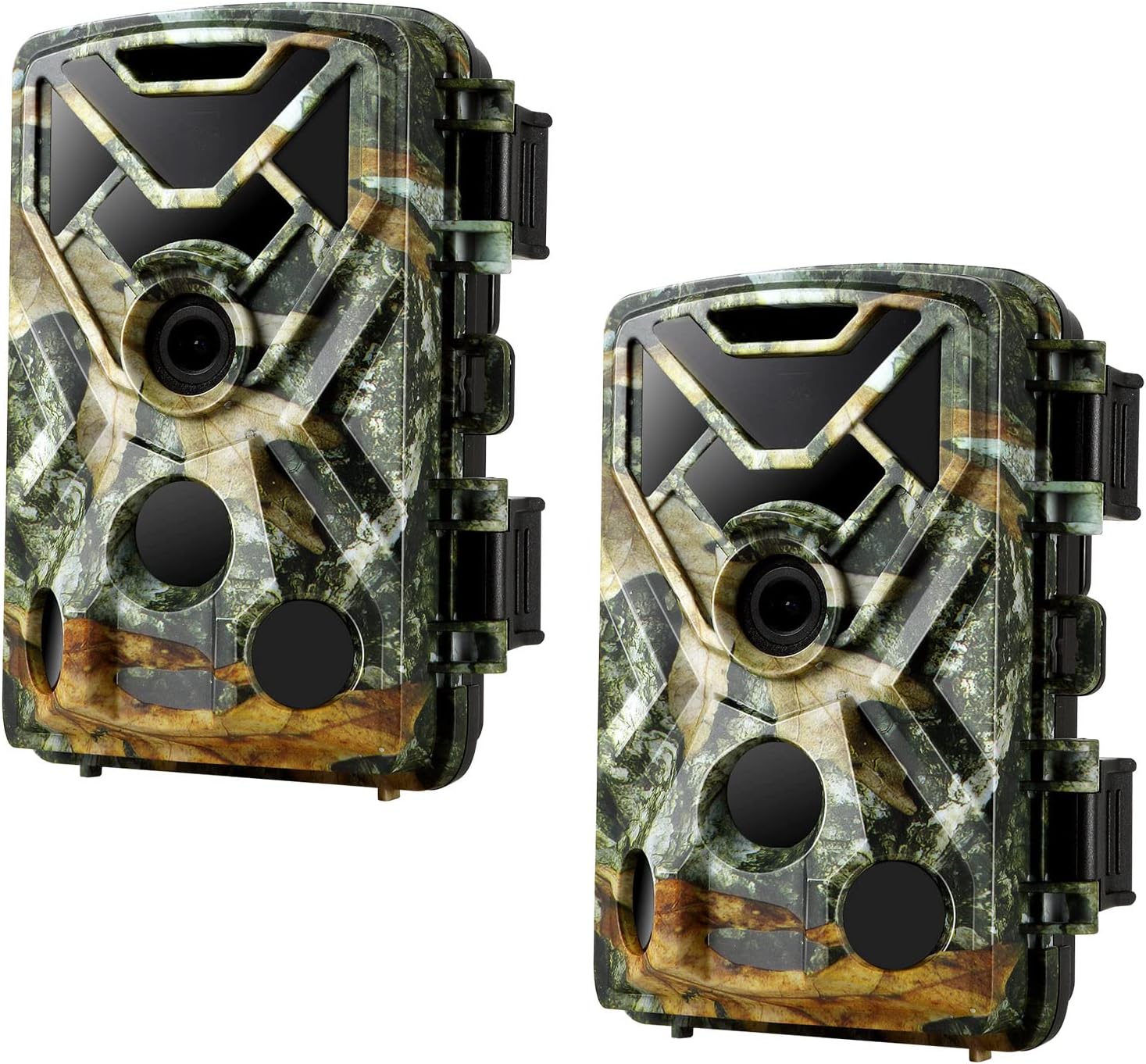 Folgtek 2pcs Trail Hunting Cameras 20MP 1080P with Night Vision Motion Activated IP66 Waterproof 2.4 LED & Short Trigger Time for Outdoor Wildlife &