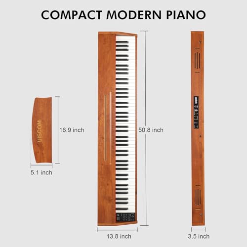 Digital Piano Keyboard for Beginners,Full Size 88 Key Semi-Weighted Keyboard Electric Piano with Stand,Power Adapter,Sheet Music Stand,Pedal