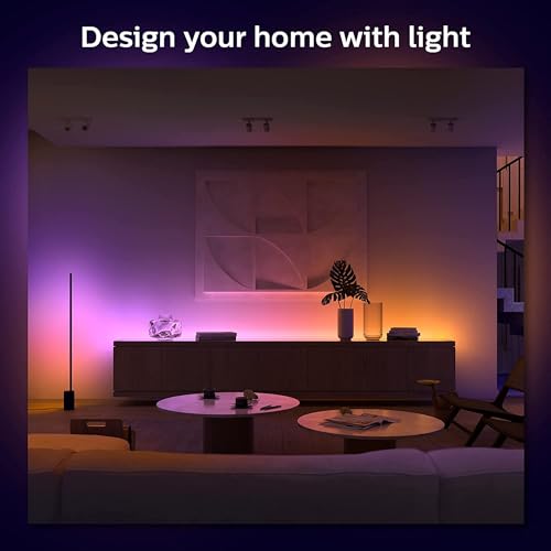 Philips Hue Indoor 6-Foot Smart LED Light Strip Base Kit with Plug - Flowing Multicolor Effect - 1 Pack - Control with Hue App