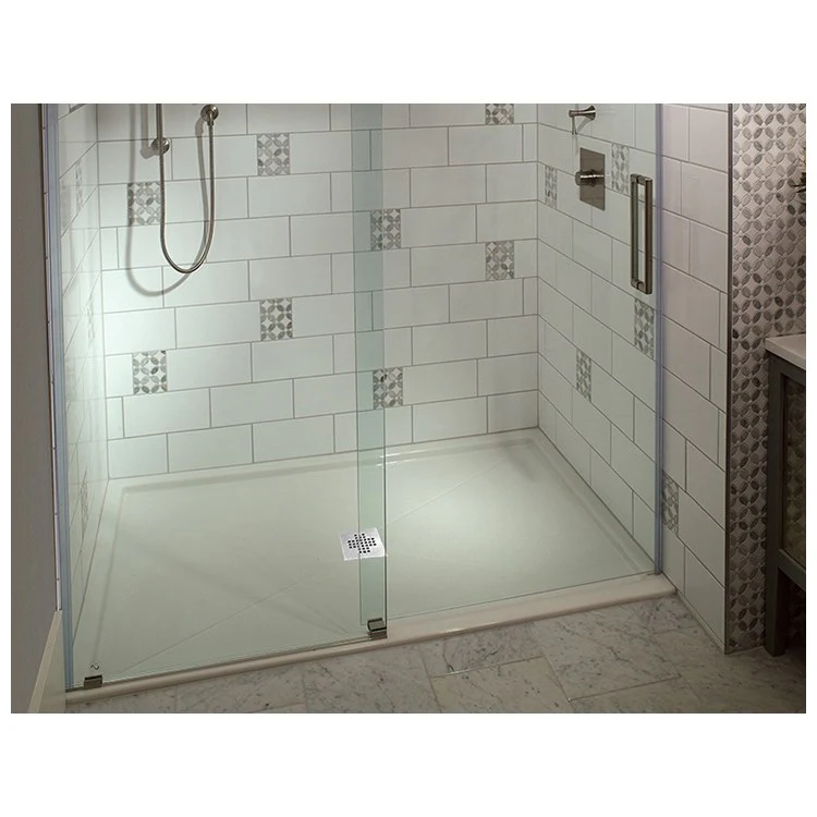 Shower Base Multi Threshold White 36 x 32 Inch Acrylic
