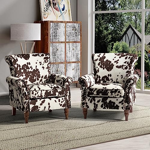 HULALA HOME Modern Wingback Accent Chair with Wood Legs & Removable Cushion, Comfy Upholstered Armchair with Nailhead Trim