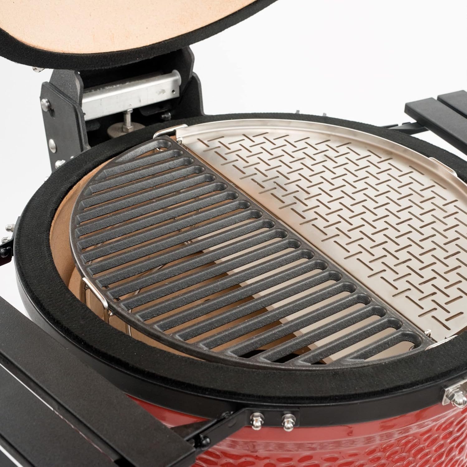 Kamado Joe Classic Joe Half Moon Cast Iron Cooking Grate + Reversible Griddle Bundle