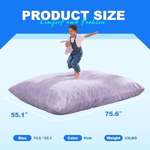 Hobestluk 3 in 1 Bean Bag Chair Giant Bean Bag Chairs Convertible Bean Bag Floor Cushion with Machine Washable Cover