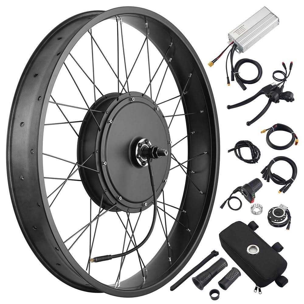 Yescom Electric Bike Conversion Kit 48V 1000w Front Wheel E-Bike Conversion Kit Fat Tire Bike Frame - Sports Supplies Online Store