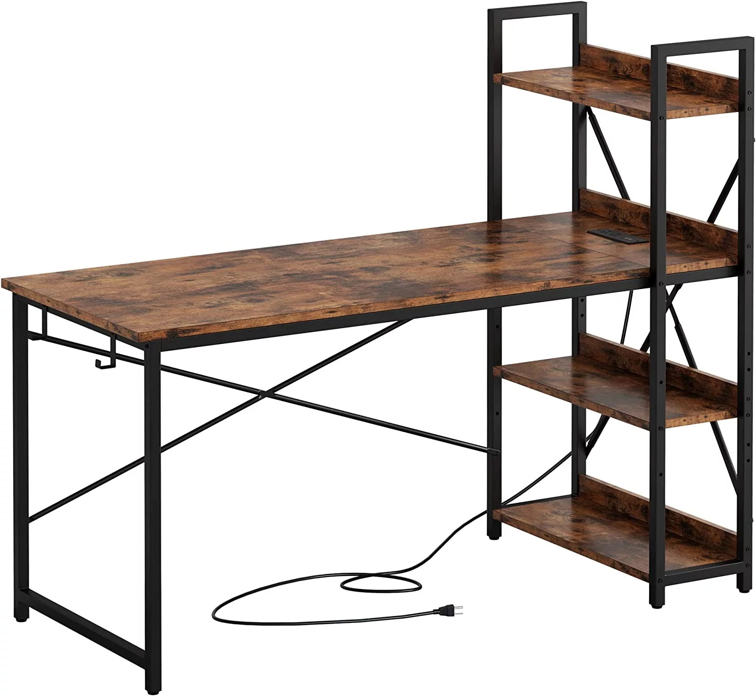 Popular IRONCK Computer Desk 55" with Power Outlet