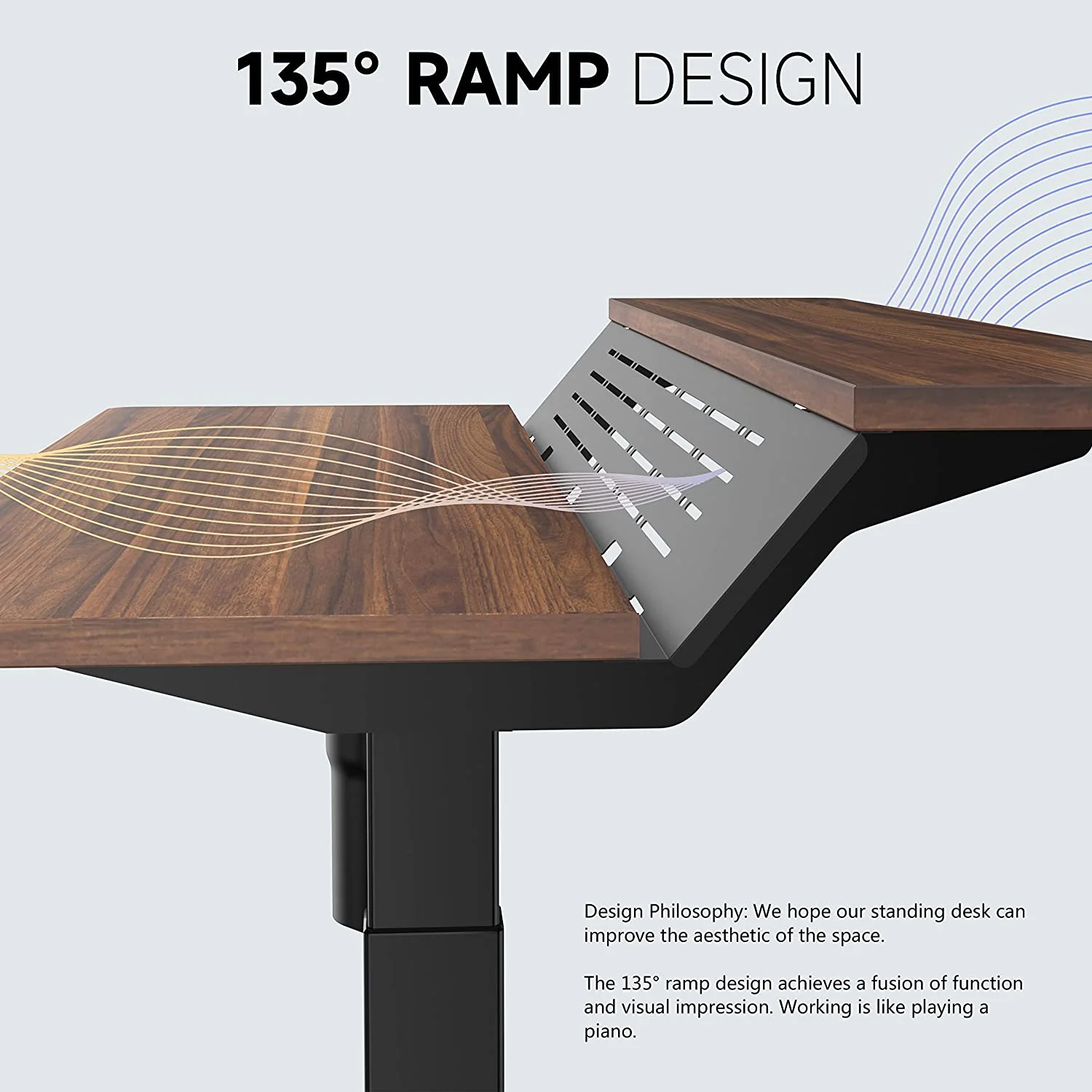 Popular Standing Desk 55x24 Inches Electric Height Adjustable Stand up Desk 2 Tier Sit Stand Home Office Desk Memory Computer Standing Table