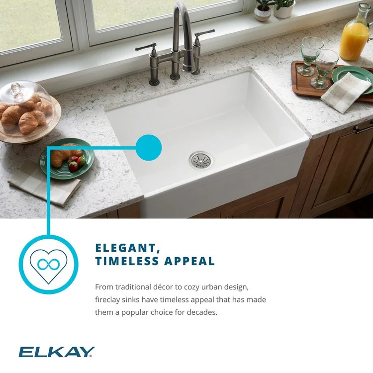 Kitchen Sink Fireclay 30 x 20 Inch Single Bowl Kit Apron Front Matte Gray Farmhouse Drain Location Center