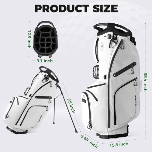 Findway 14 Way Golf Stand Bag, Lightweight Golf Bag with Stand for Men Women, Golf Club Carry Bag with Dual Strap, Full Length Dividers