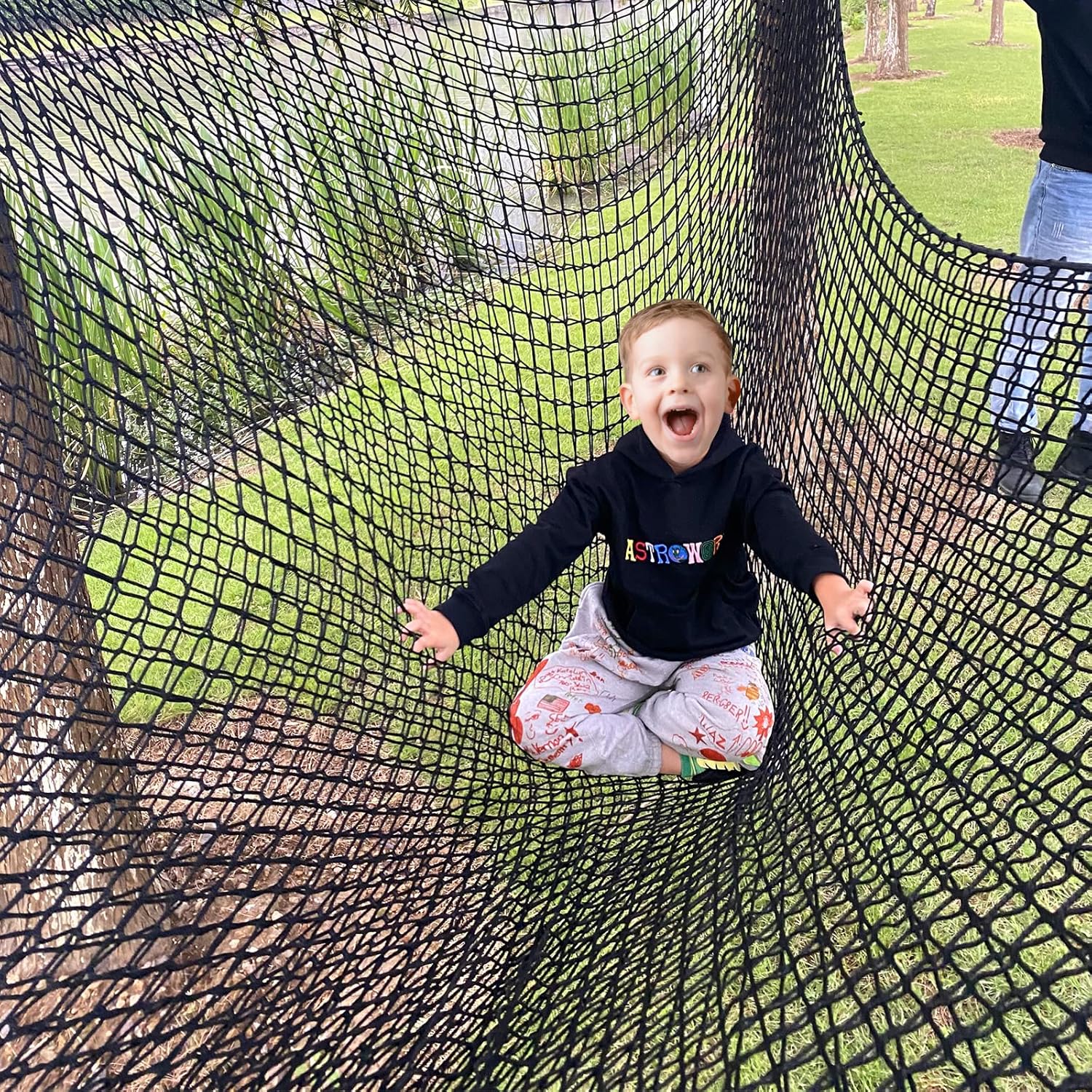 9.8 X 14.8FT Kids Playground Play Safety Net Outdoor Climbing Cargo Net Playground Sets Double Layers Backyard Net for Playground