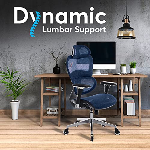 Oline ErgoPro Ergonomic Office Chair, Rolling Desk Chair with 4D Adjustable Armrest, 3D Lumbar Support, Blade Wheels