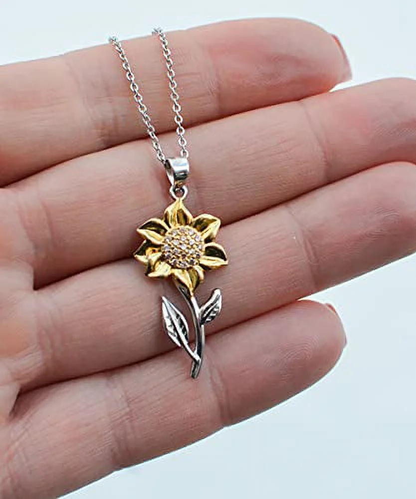 amangny Gag Wife Gifts, The Only Thing More Badass Than a Therapist is a, Perfect Holiday Sunflower Pendant Necklace Gifts for Wife