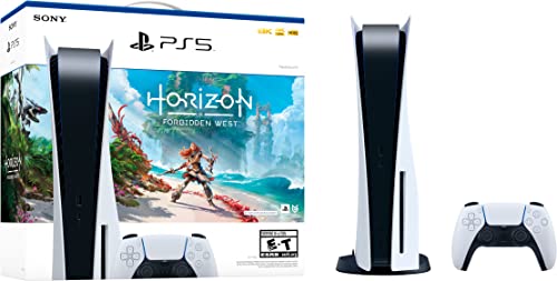 Playstation 5 Disc Version PS5 Console Horizon Forbidden West Bundle - 4K-TV Gaming, 16-GB GDDR6 RAM, 8K Output, WiFi 6. Ultra-High Speed 825GB SSD