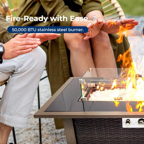 Outdoor Propane Fire Pit Table - CSA/ETL Certified Safe 50