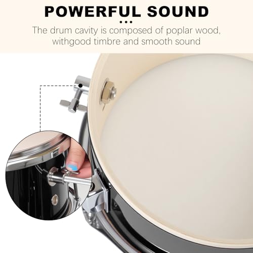 Drum Set for Kids, 3-Piece 14'' Beginner Kids Drum Kit Junior Drum Set with Bass Tom Snare Drum with Adjustable Throne, Cymbal, Pedal